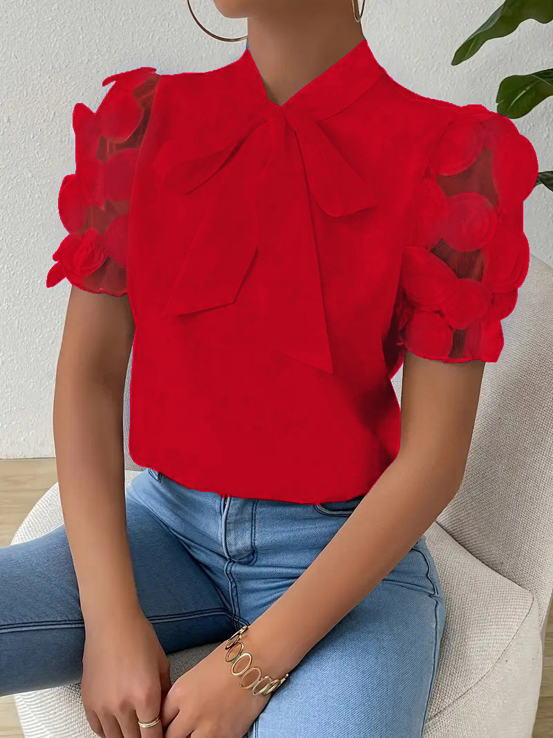 Women's Bow Tie Blouse – Elegant Feminine Chic Top