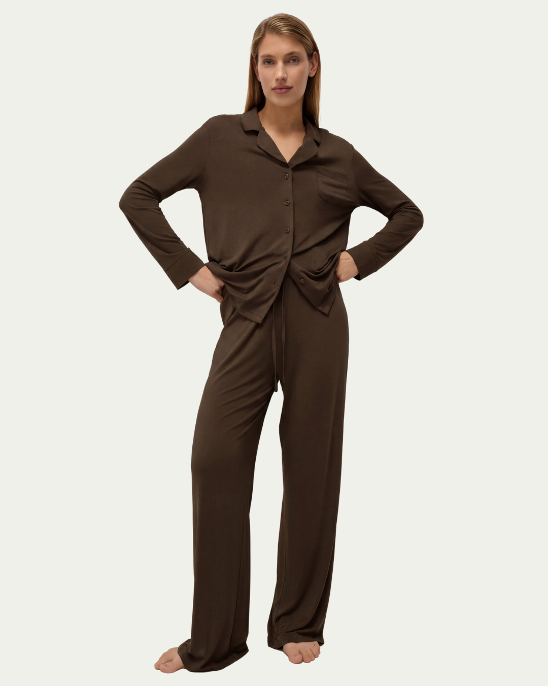 Women’s Long Sleeve Pajama Set – Comfortable Long Pants Loungewear