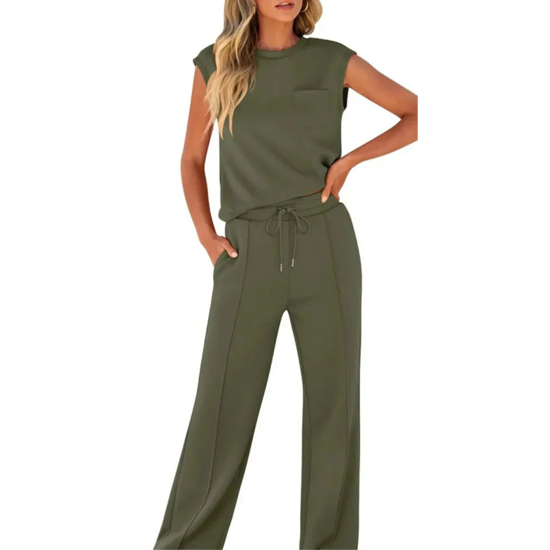 Women's Casual Summer Lounge Set - Relaxed Two Piece Daywear