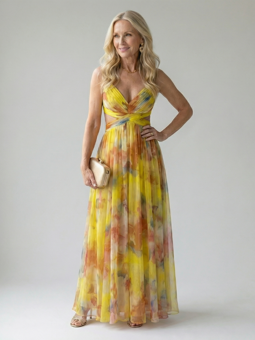 Women's Soft Wrap Maxi Dress - Flowing Occasion Style