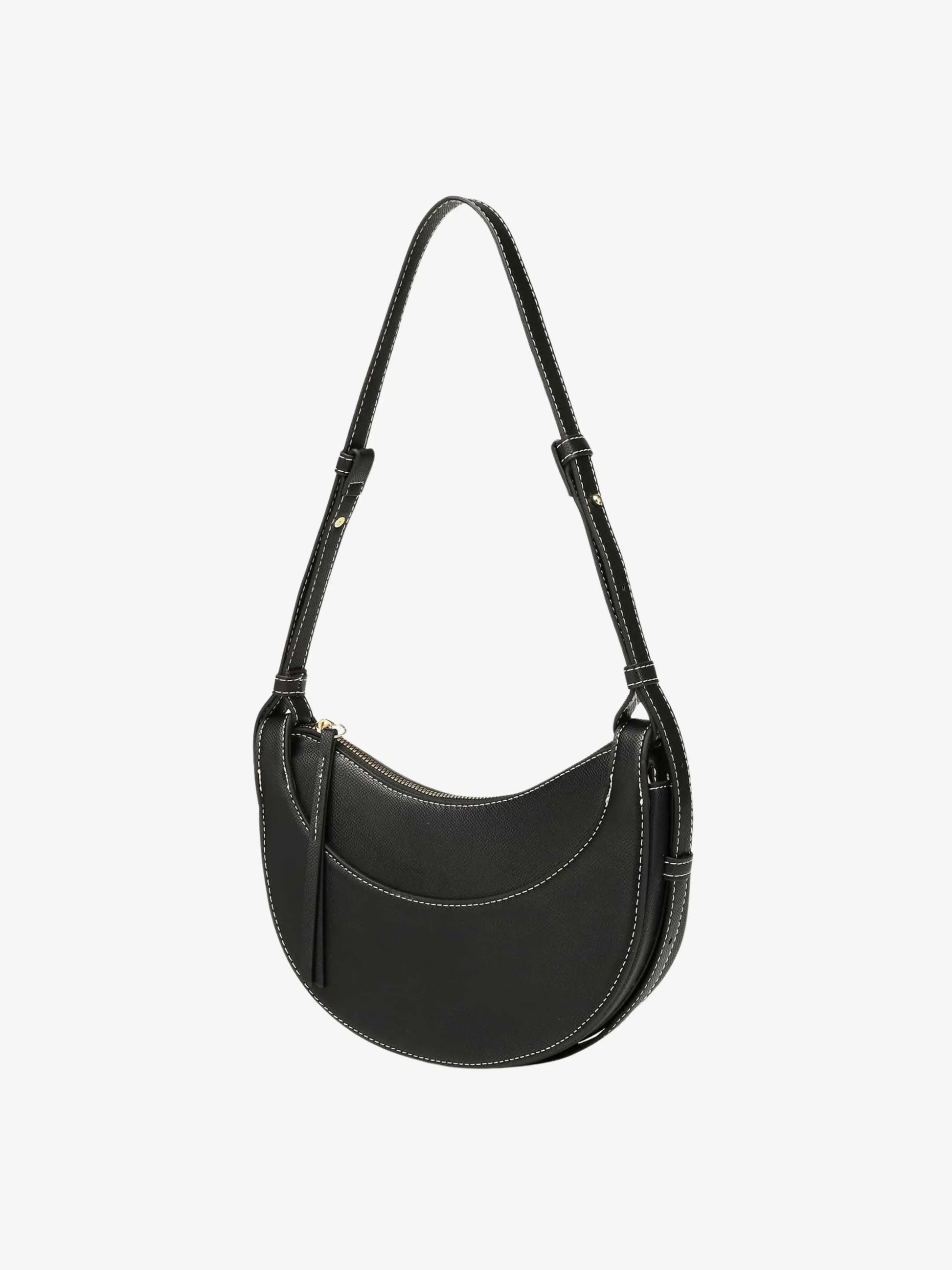 Women's Curved Crossbody Bag with Tassel - Adjustable Everyday Carry
