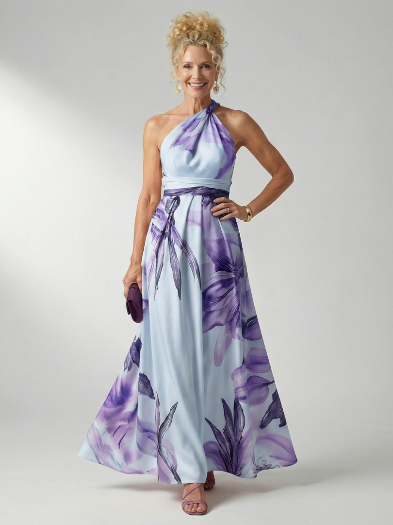 Women's Light Floral Maxi Dress - Soft Flowing Holiday Style