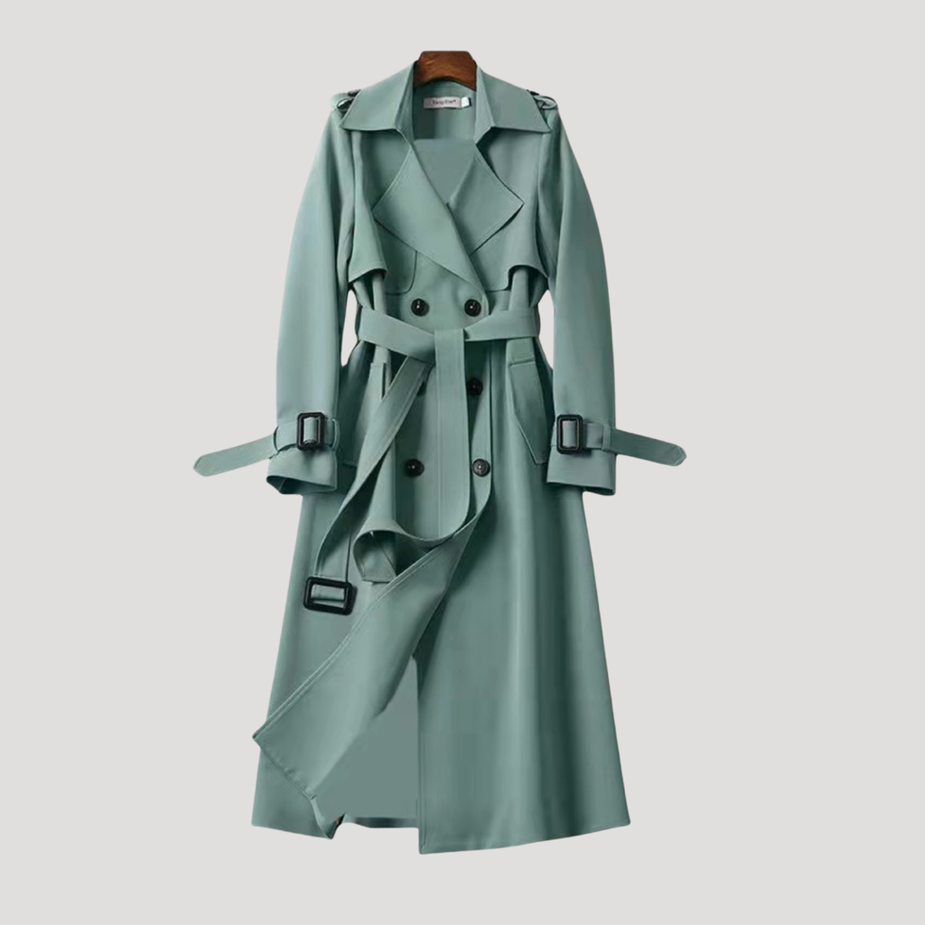 Women’s Belted Double-Breasted Trench Coat – Timeless Elegant Style
