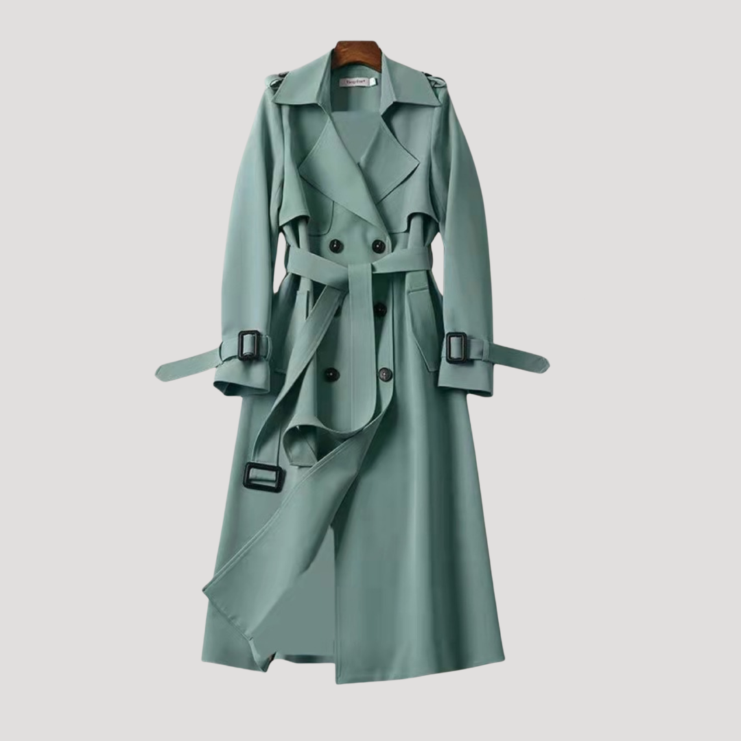 Women’s Belted Double-Breasted Trench Coat – Timeless Elegant Style