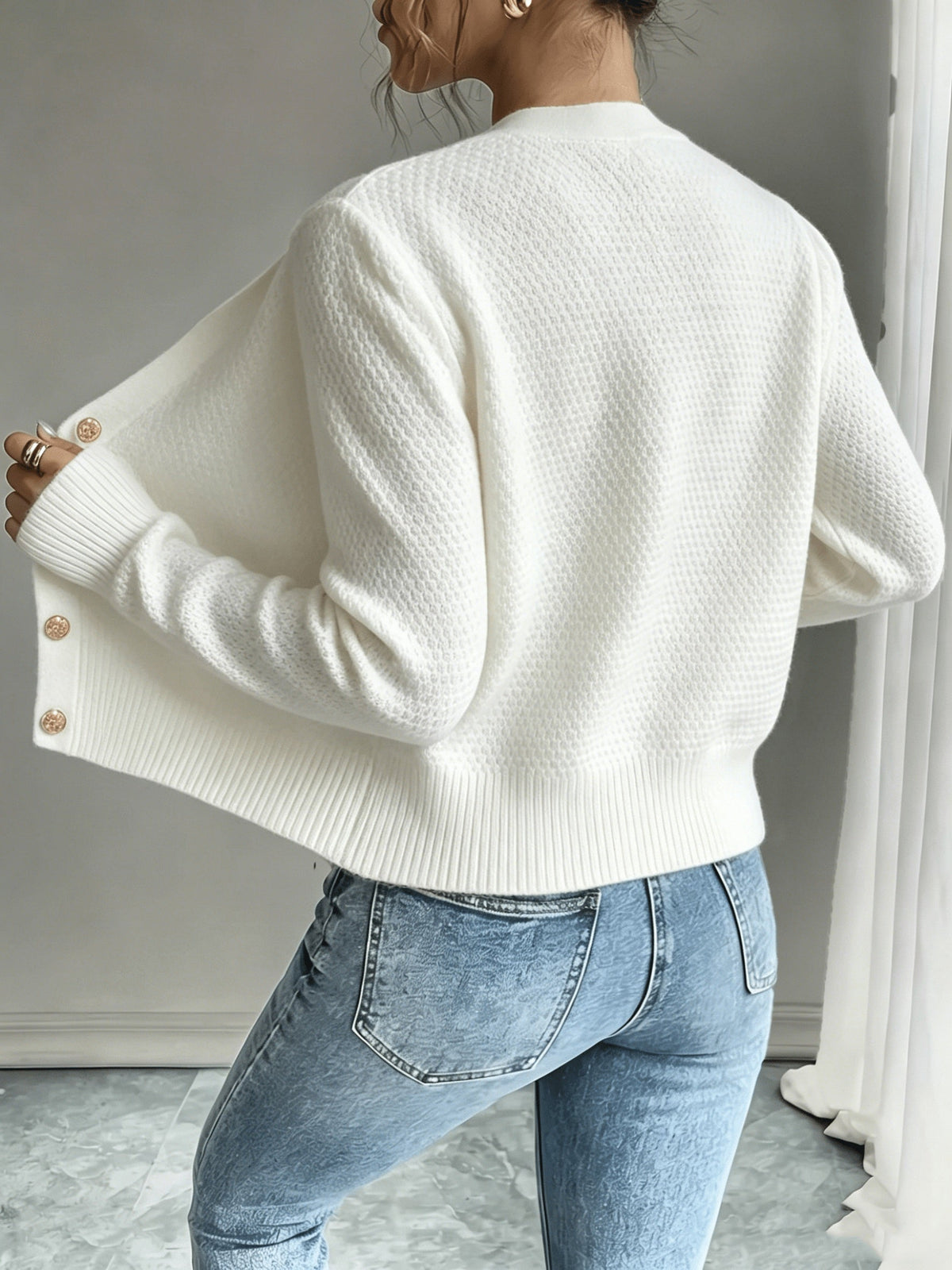 Cable-Knit Button Cardigan - Elegant and Cozy