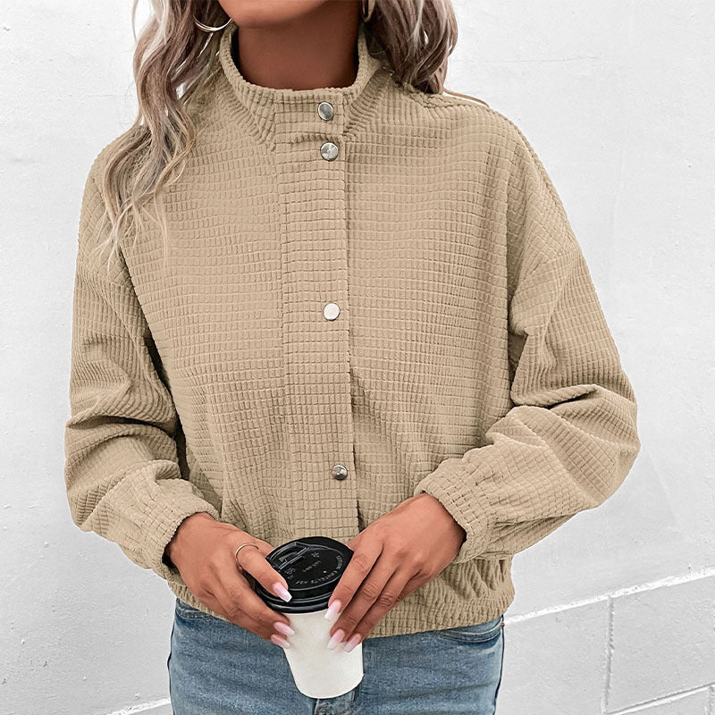 Women’s Brown Corduroy Jacket – Fashionable Casual Leisure Everyday Style