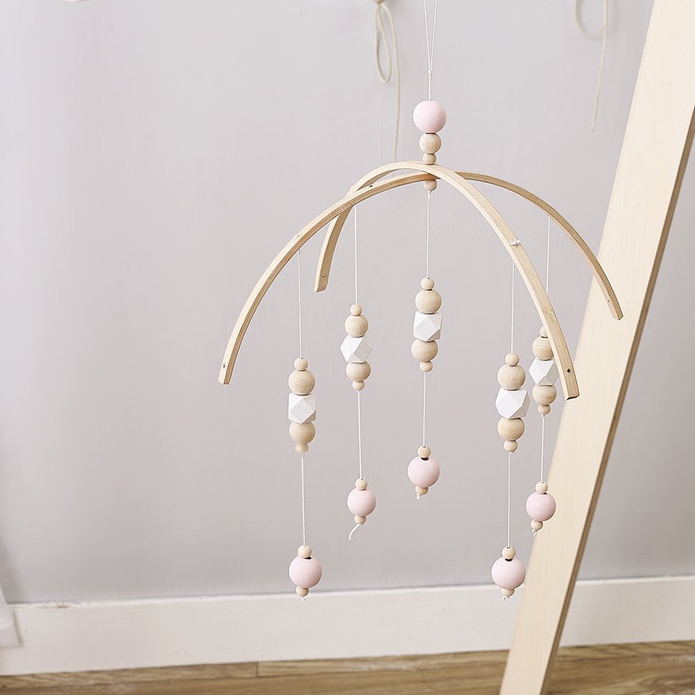 Nordic-style Wooden Bead Bed Bell – Children's Room Decoration