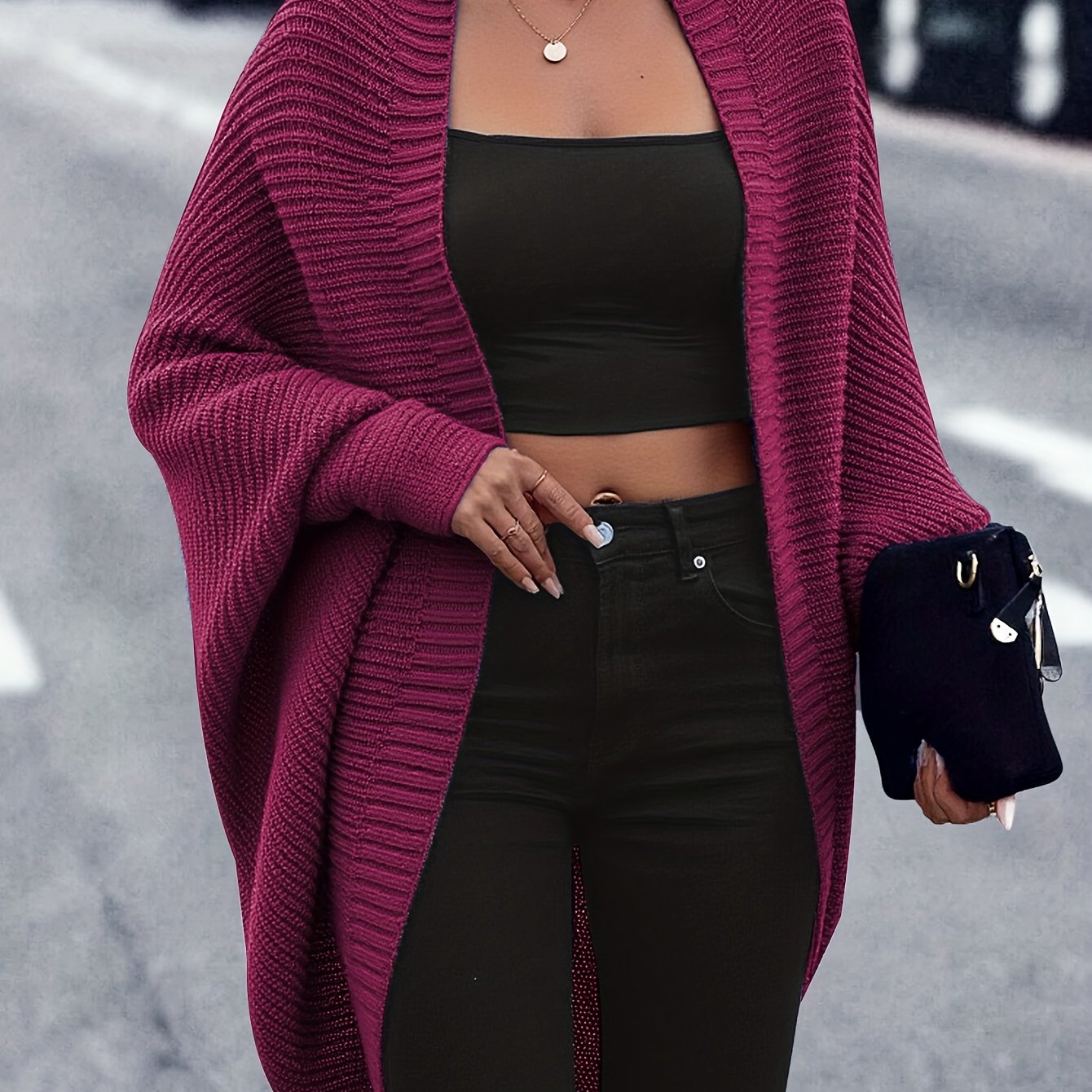 Women’s Oversized Knit Vest – Cozy Layered Casual Style