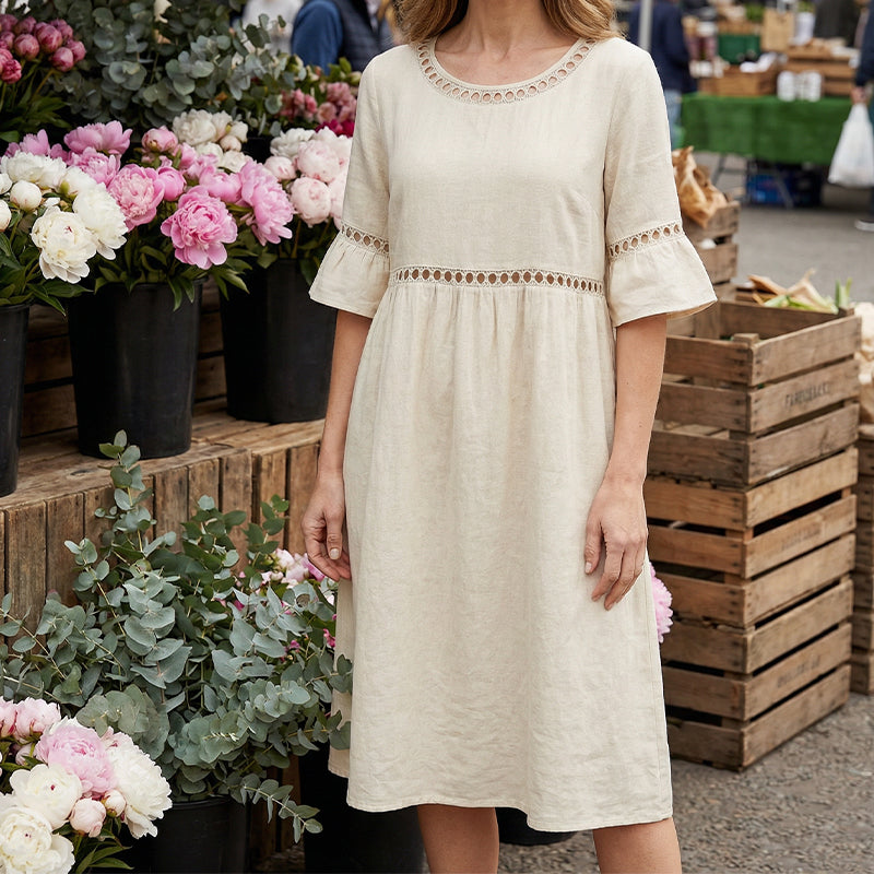 Women's Tummy-Control Midi Dress - Elegant Flattering Occasion Style