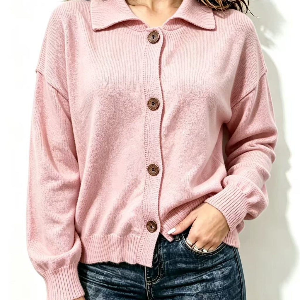 Button-Up Sweater Coat - Soft and Practical