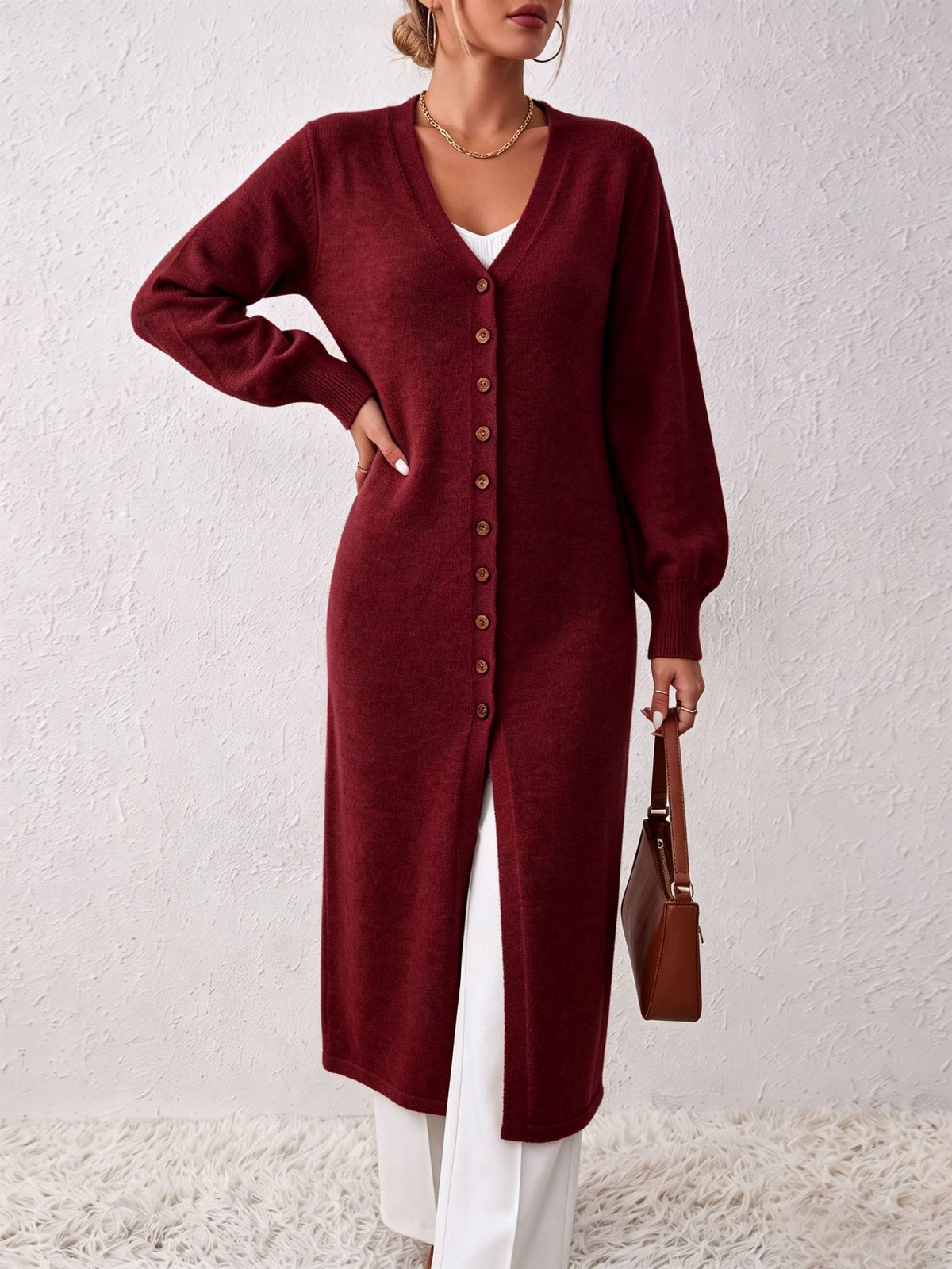 Women’s Knitted Cardigan  – Stylish Cozy Elegant Everyday Wear