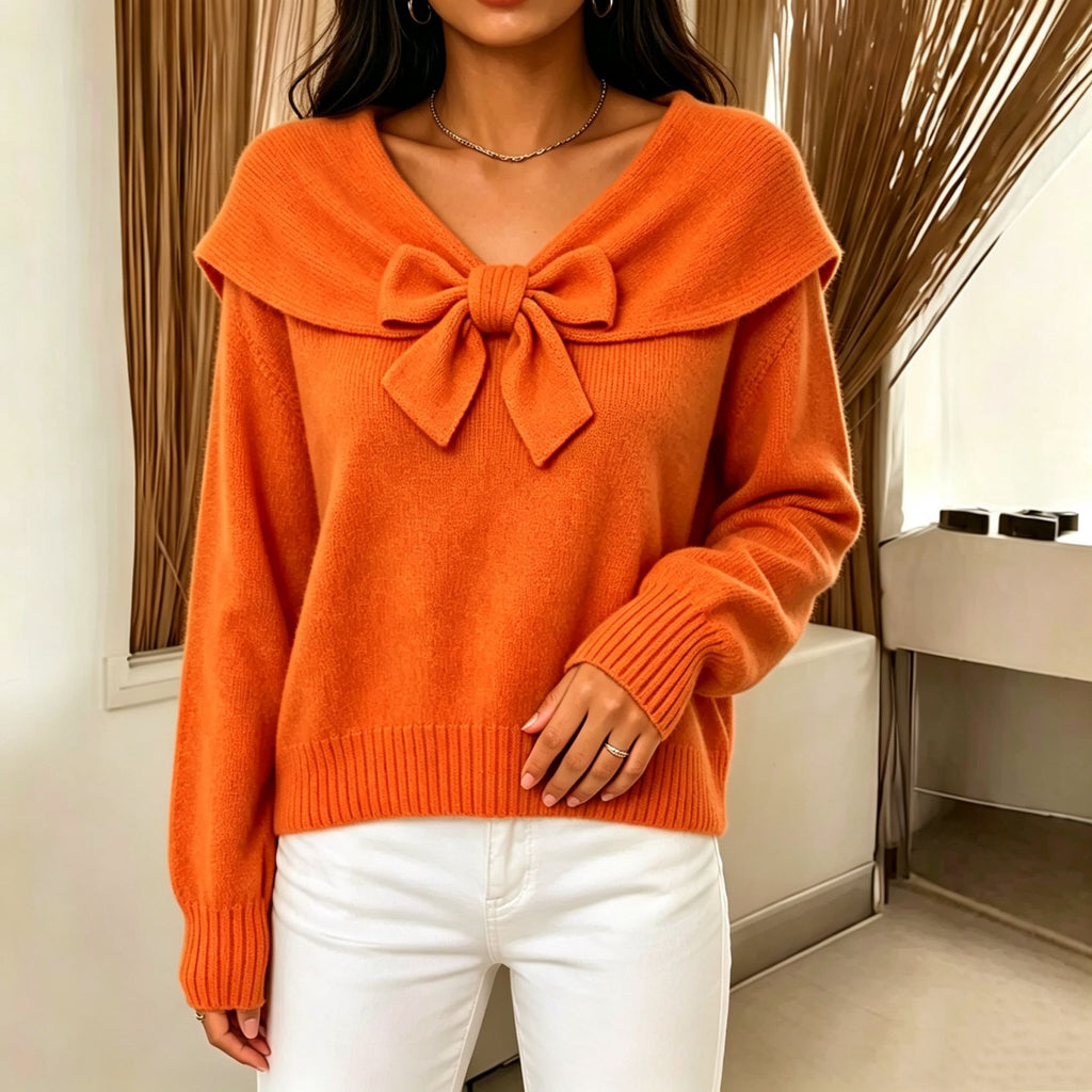 Bow-Knot Knit Sweater - Soft and Feminine