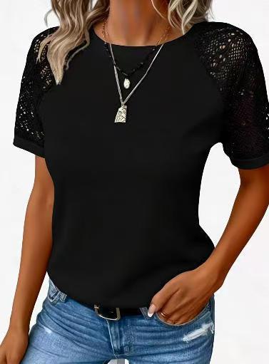 Women's Lace Hollow-Out Top - Light and Feminine