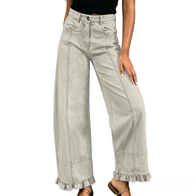 Women’s Loose-Fit Wide-Leg Denim Pants – Stylish Casual High-Waisted Jeans Everyday Streetwear