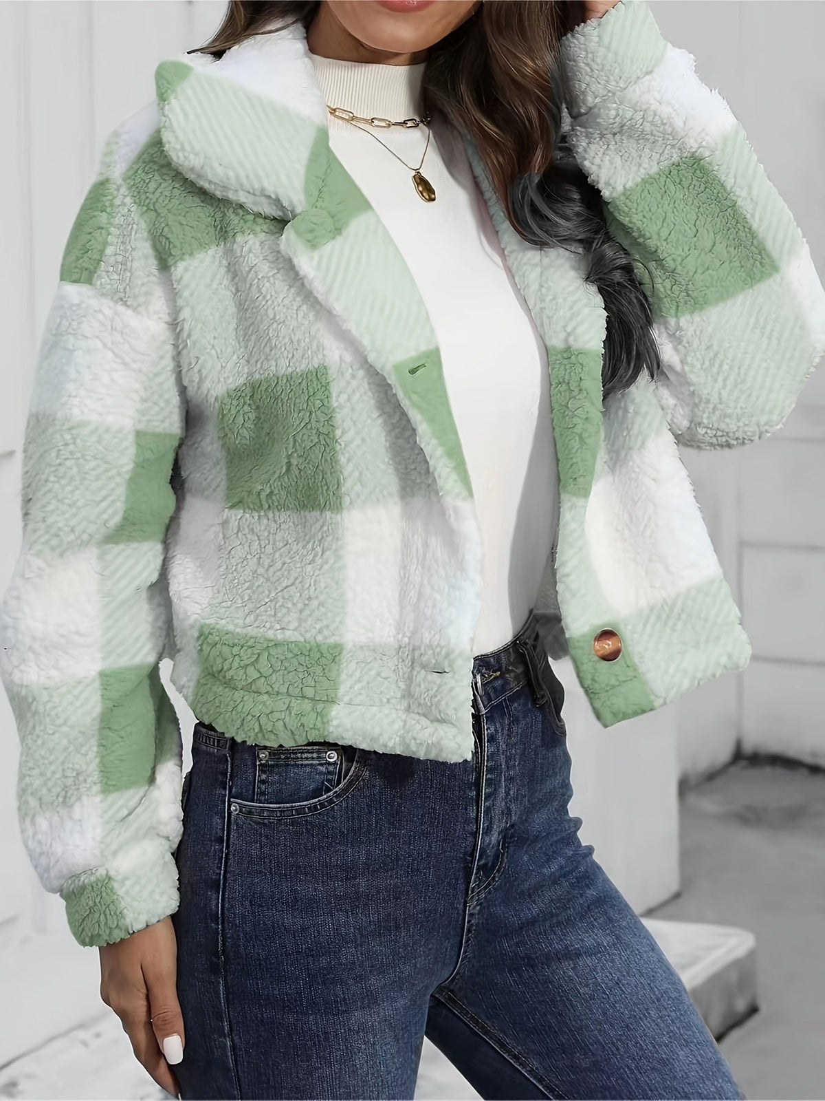Cropped Check Jacket - Soft and Polished