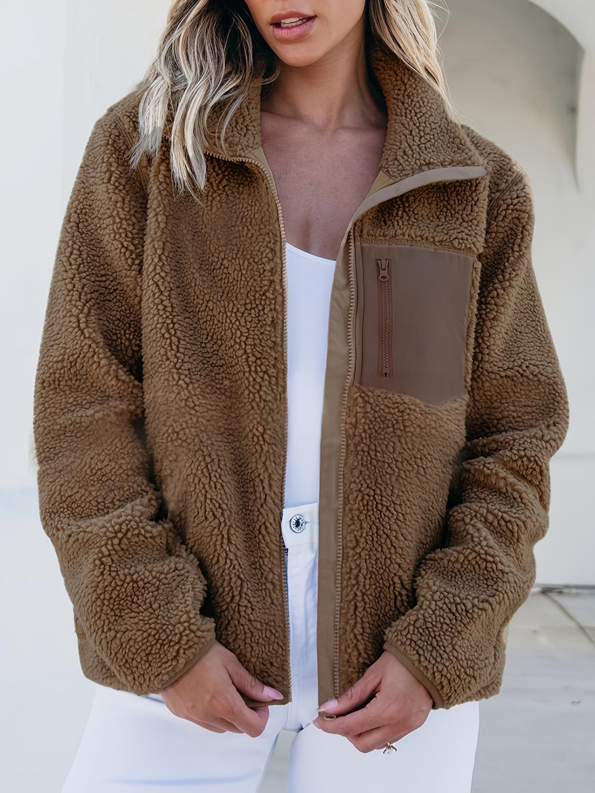 Zippered Fleece Jacket - Casual and Warm