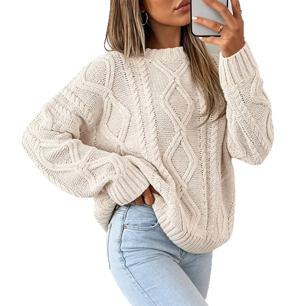 Round-Neck Loose Sweater - Soft and Casual