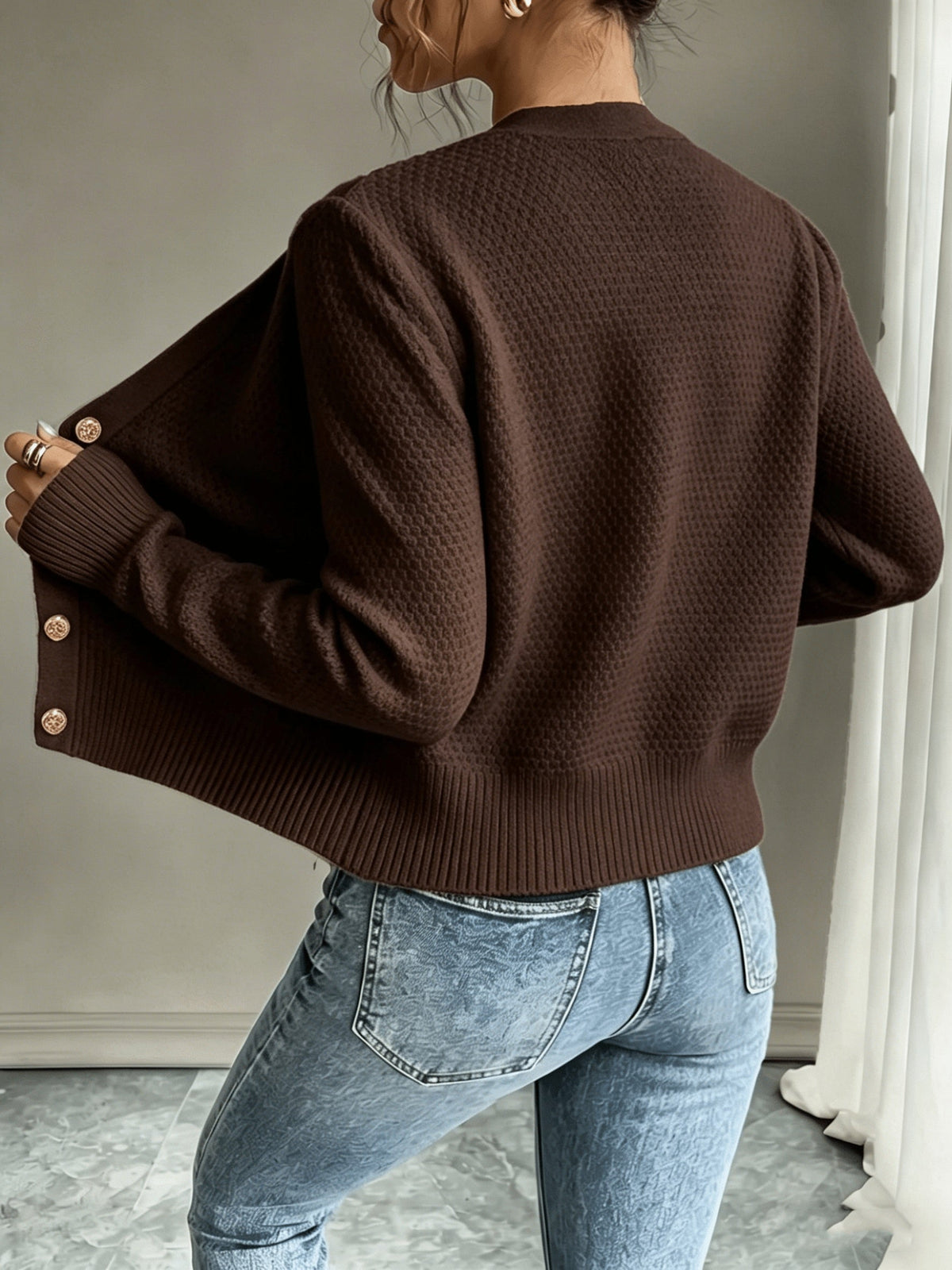 Cable-Knit Button Cardigan - Elegant and Cozy
