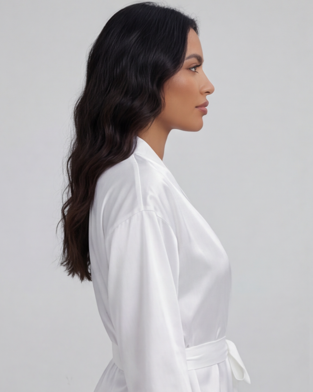 Women’s Satin Kimono Robe – Short Silk Sleepwear for Bride and Bridal Team