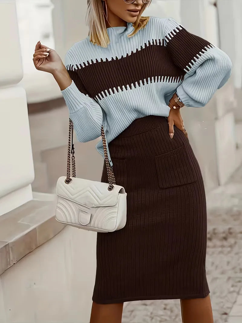 Ribbed Two-Piece Skirt Set - Coordinated and Comfortable