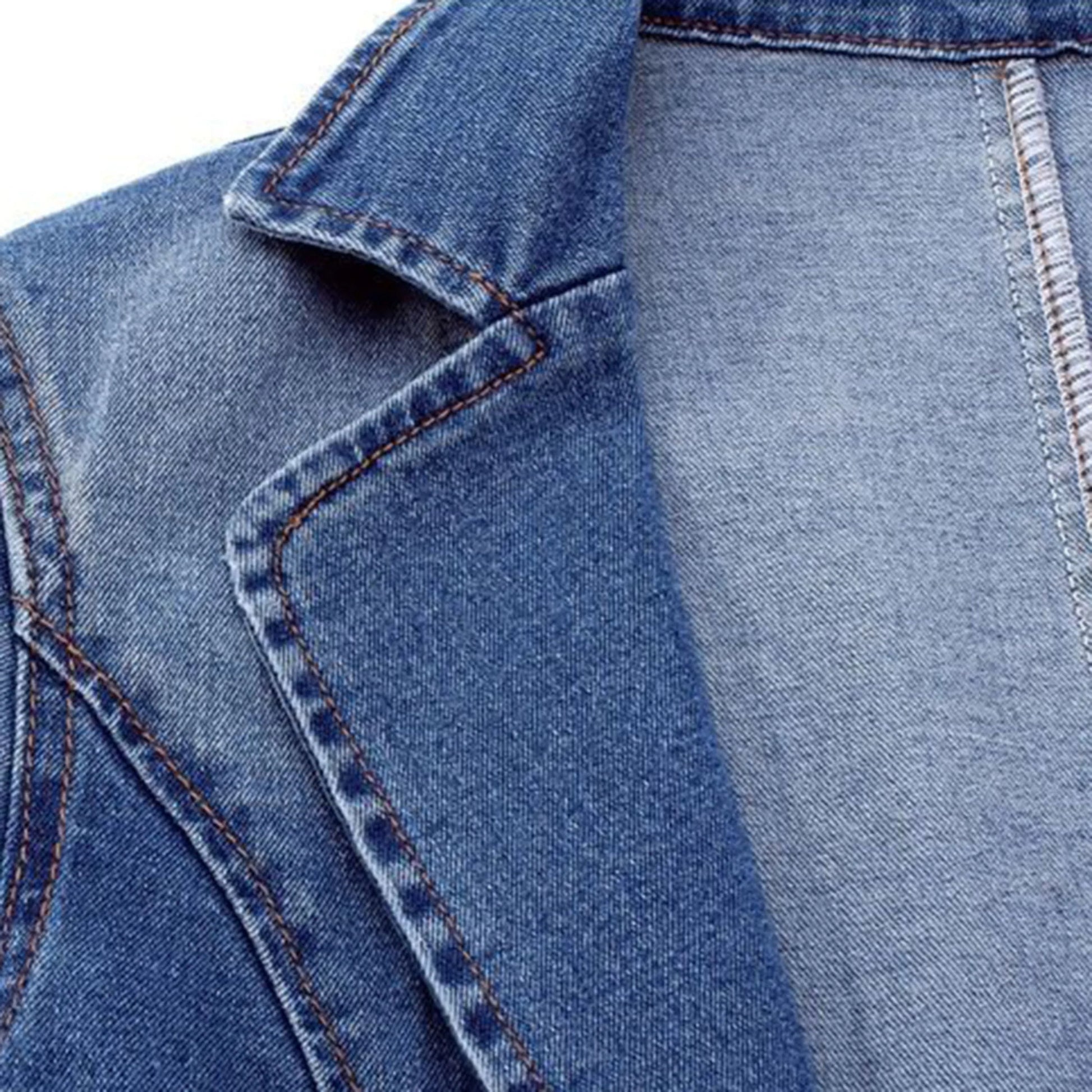 Women's Denim Blazer Jacket - Modern Tailored Casual Layer