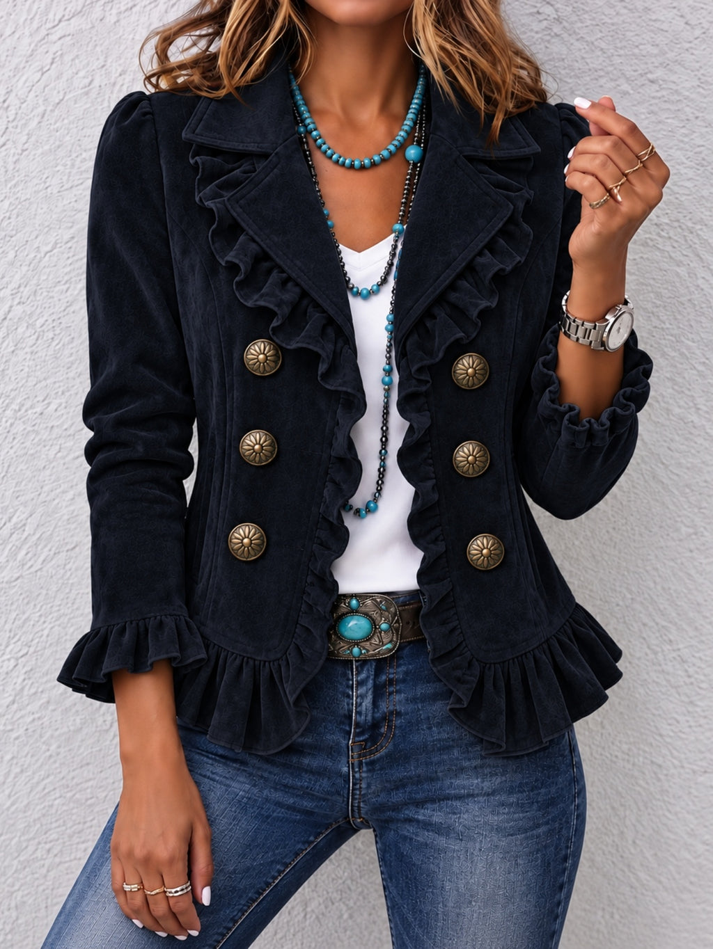 Buttoned Long-Sleeve Cardigan - Soft and Colorful