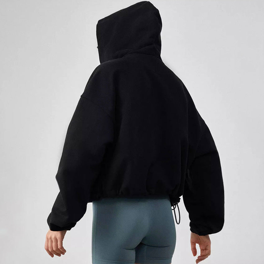 Women’s Outdoor Hoodie Cardigan – Loose-Fit Autumn & Winter Sports Hoodie