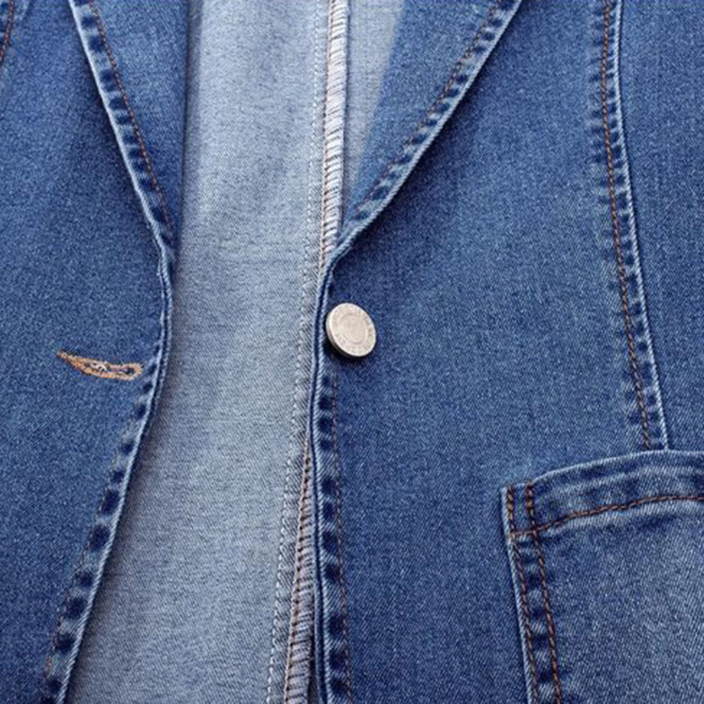Women's Denim Blazer Jacket - Modern Tailored Casual Layer