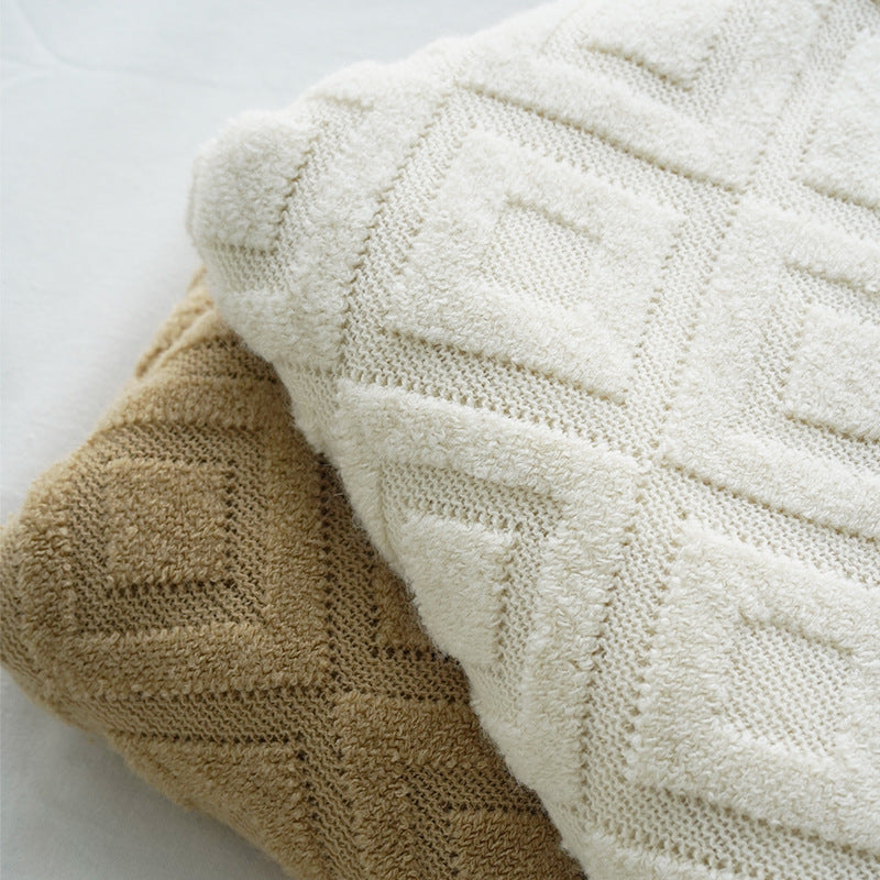 Jacquard Knitted Bed & Sofa Runner – Acrylic Fiber Cover Blanket