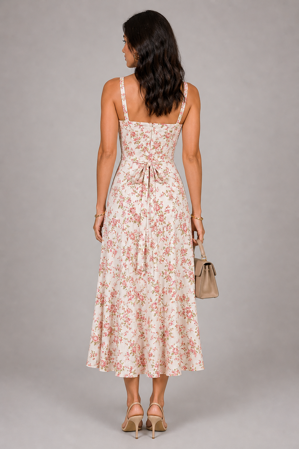 Women's Rose Midi Dress – Soft Elegant Summer Style