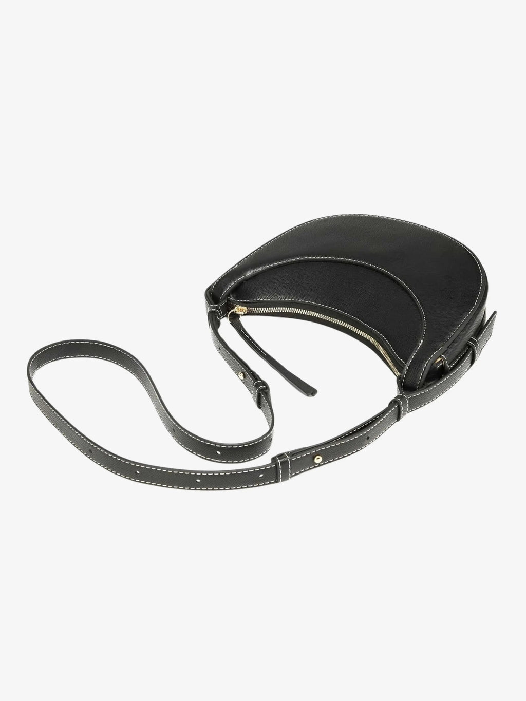 Women's Curved Crossbody Bag with Tassel - Adjustable Everyday Carry