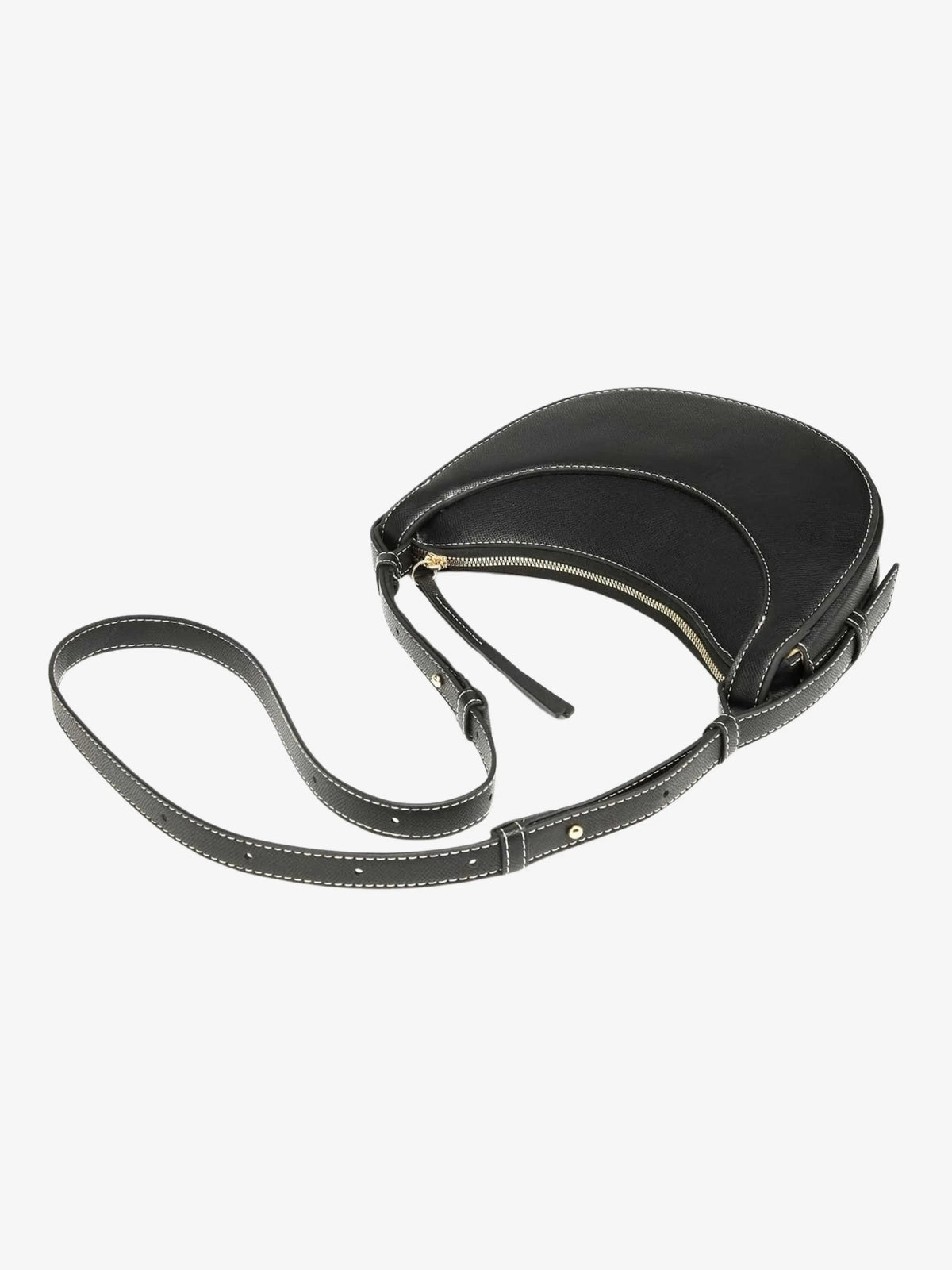 Women's Curved Crossbody Bag with Tassel - Adjustable Everyday Carry