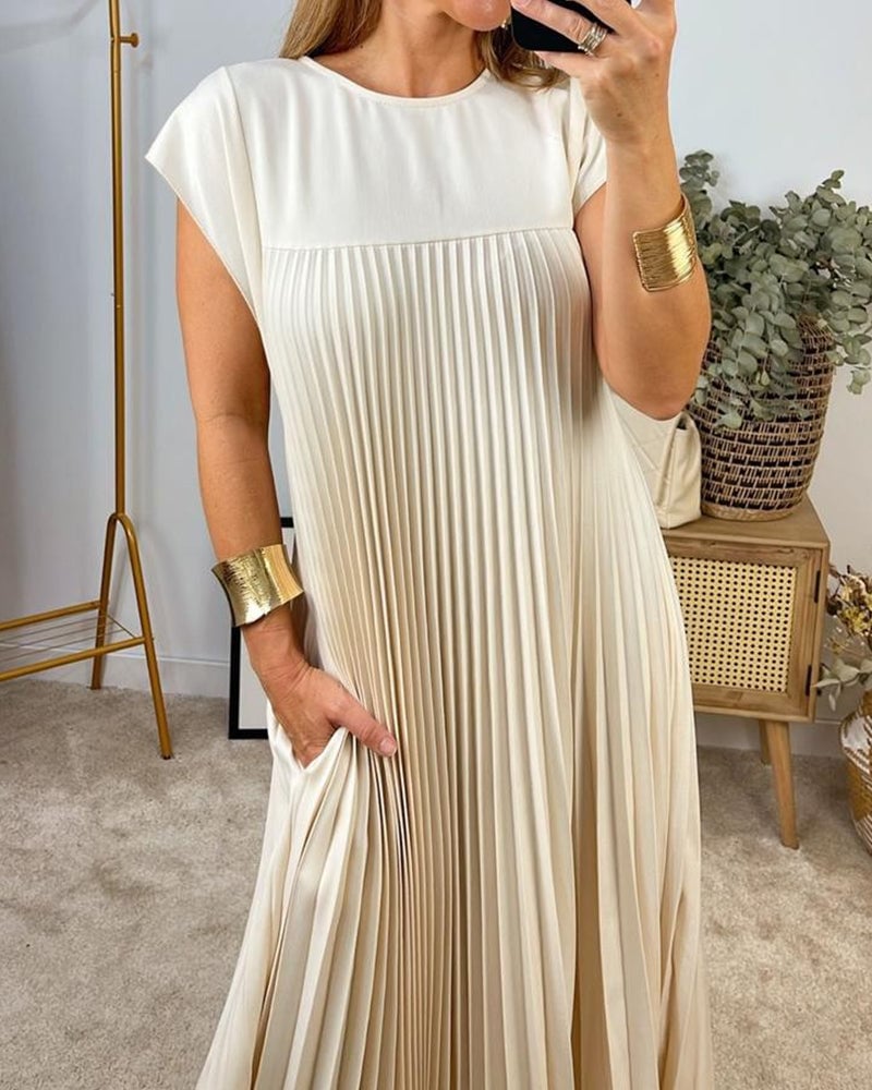 Women's Pleated Maxi Dress – Effortlessly Elegant Occasion Dress