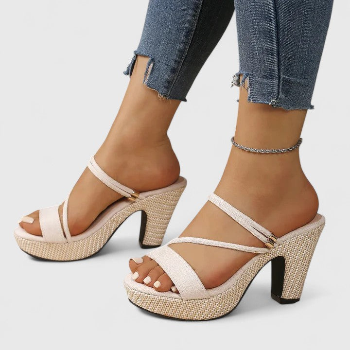 Women's Strappy Heeled Sandals - Elegant Occasion Heels
