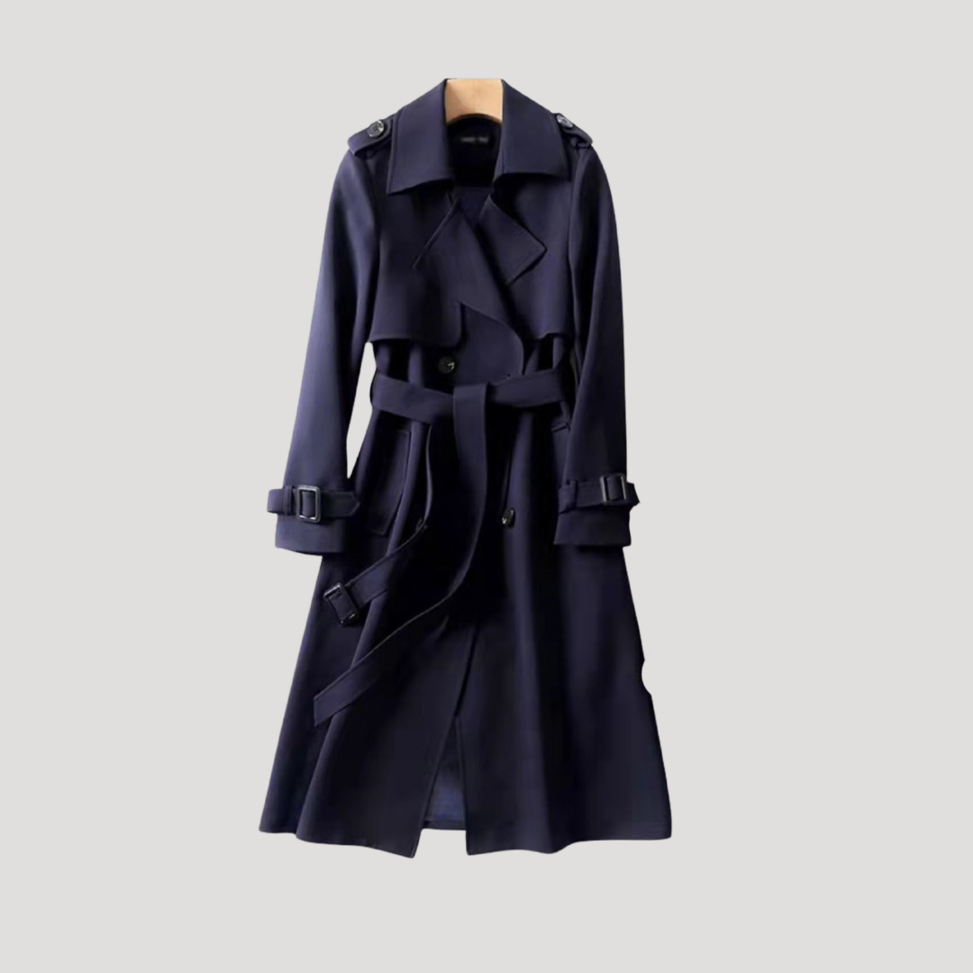 Women’s Belted Double-Breasted Trench Coat – Timeless Elegant Style