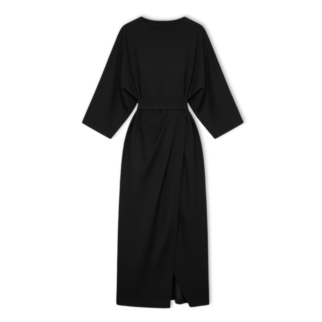 Women's Batwing Sleeve Maxi Dress – Defined Waist Flowy Dress