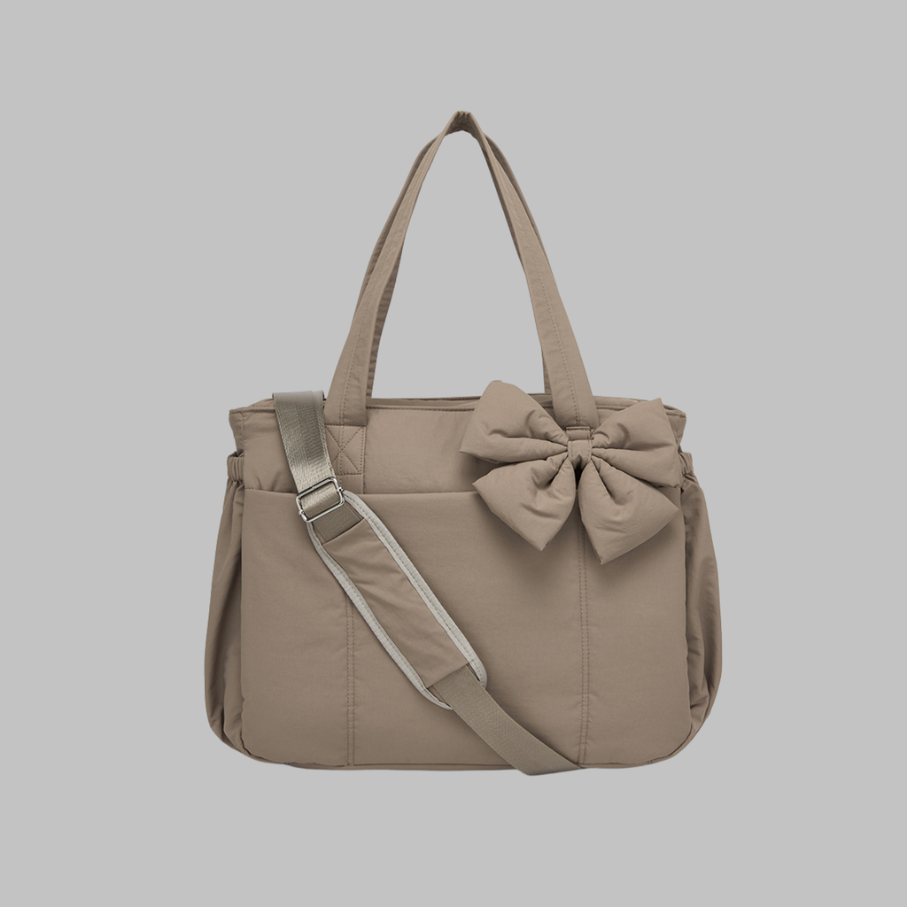 Women’s Chic Bow Puffy Handbag – Elegant Laptop-Friendly Tote Bag