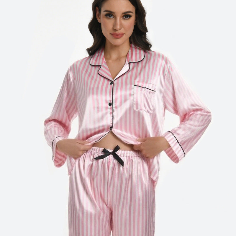 Women’s Leopard-Print Pajamas – Ice Silk and Faux Silk Comfortable Set
