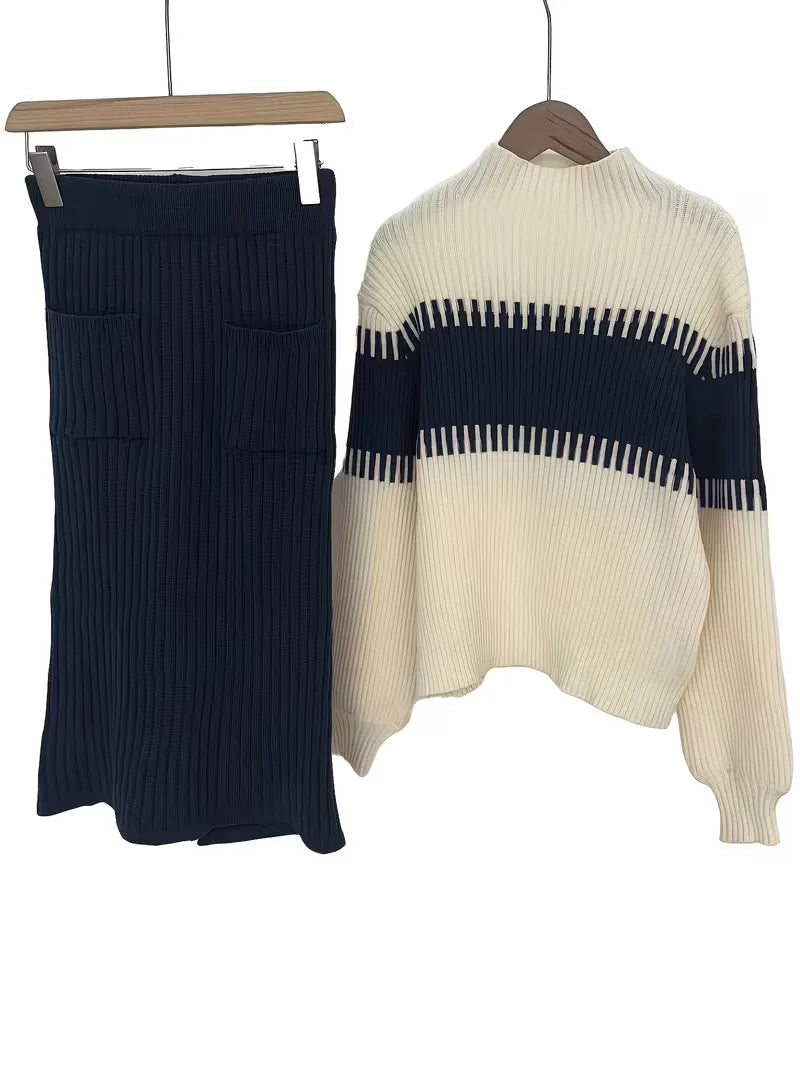 Ribbed Two-Piece Skirt Set - Coordinated and Comfortable