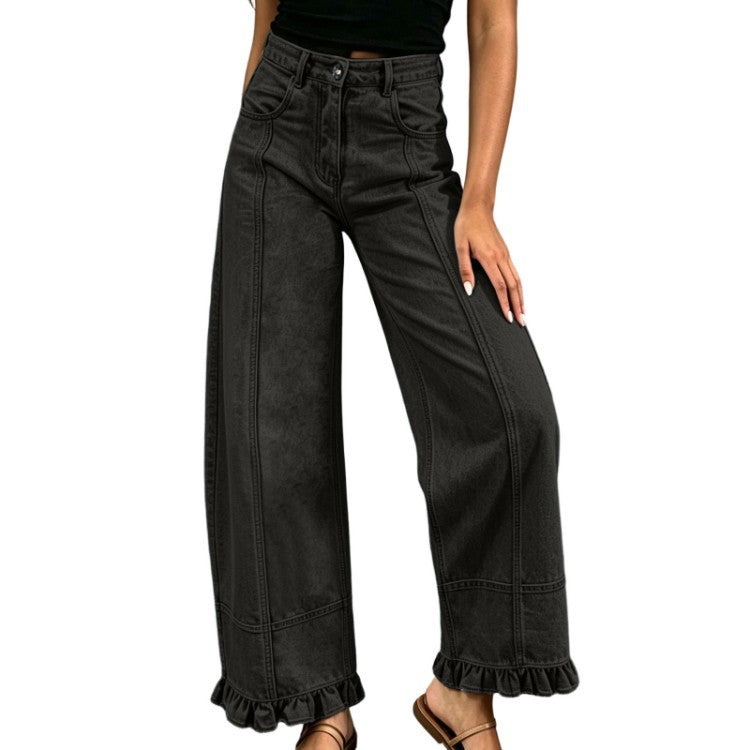 Women’s Loose-Fit Wide-Leg Denim Pants – Stylish Casual High-Waisted Jeans Everyday Streetwear