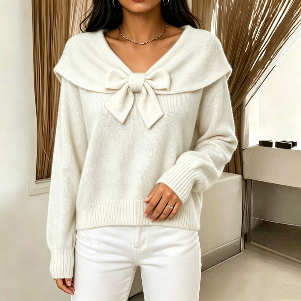 Bow-Knot Knit Sweater - Soft and Feminine