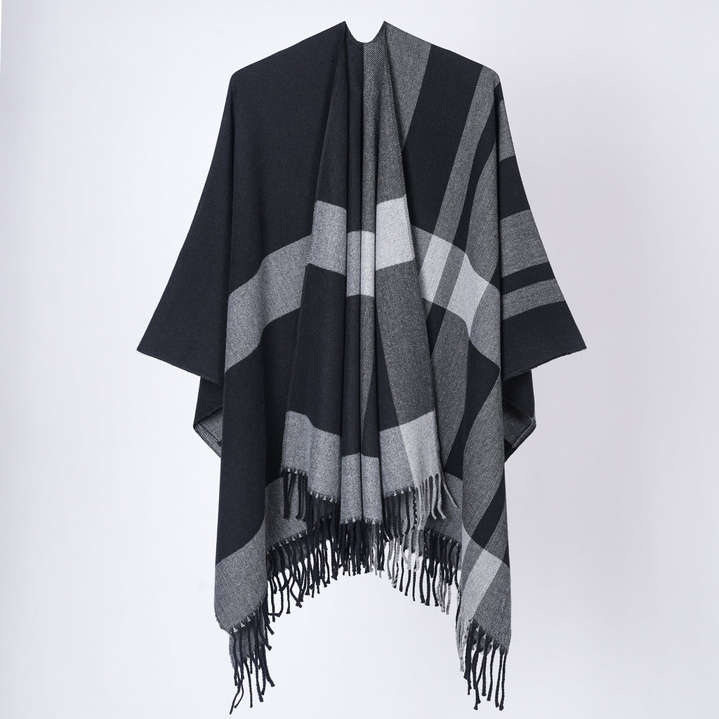 Women's Plaid Fringe Shawl - Classic and Cozy
