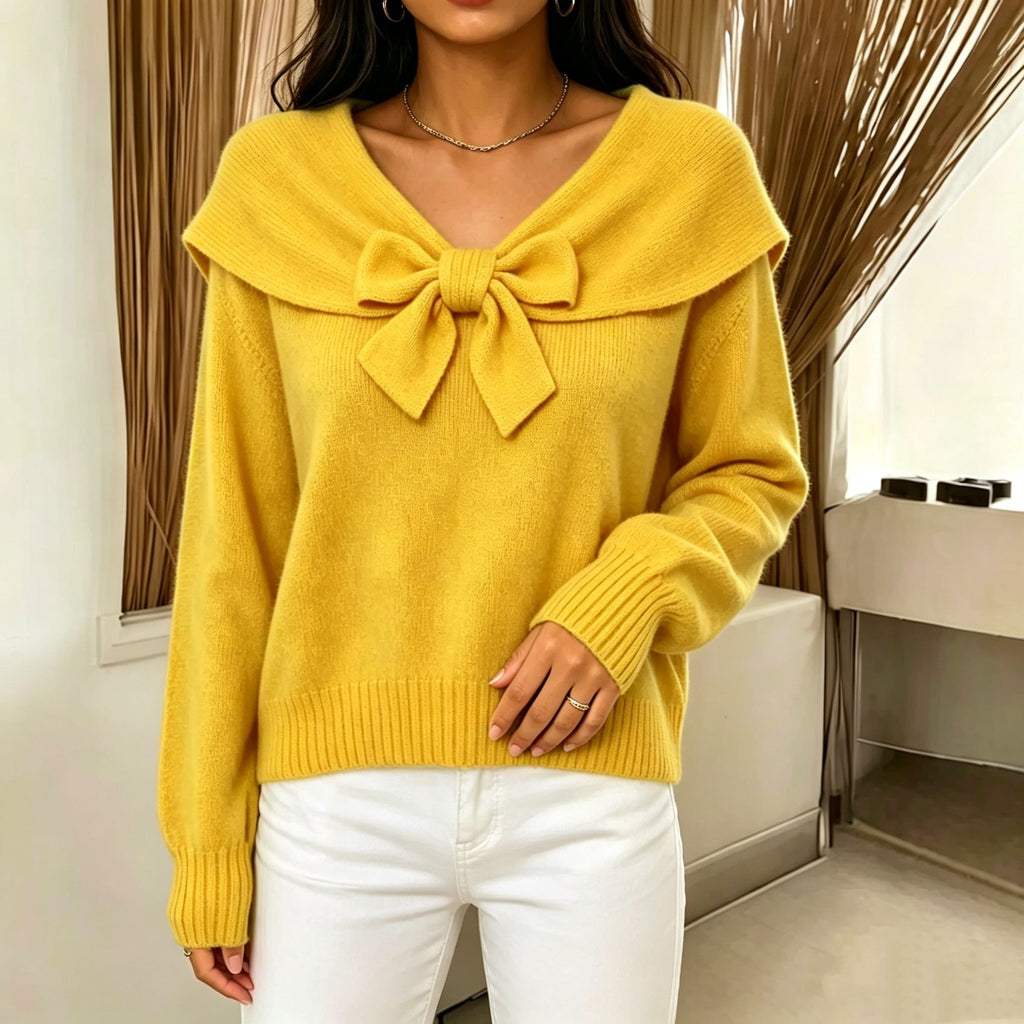 Bow-Knot Knit Sweater - Soft and Feminine