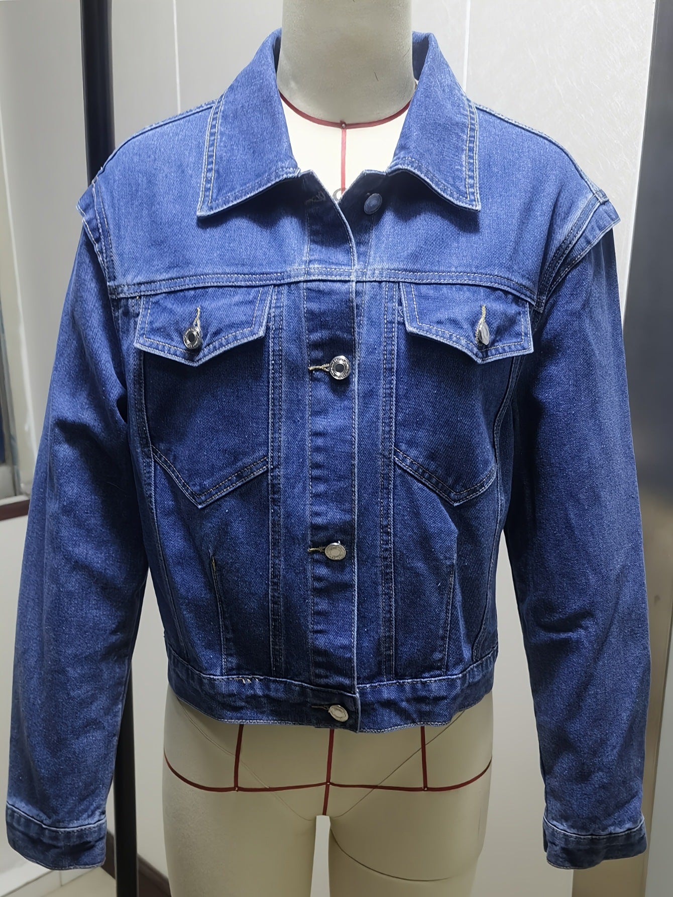 Women's Washed Denim Jacket - Vintage Casual Short Outerwear
