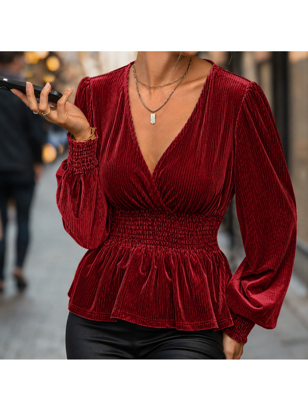 Women's Flowy Long Sleeve Blouse - Chic Lightweight Top