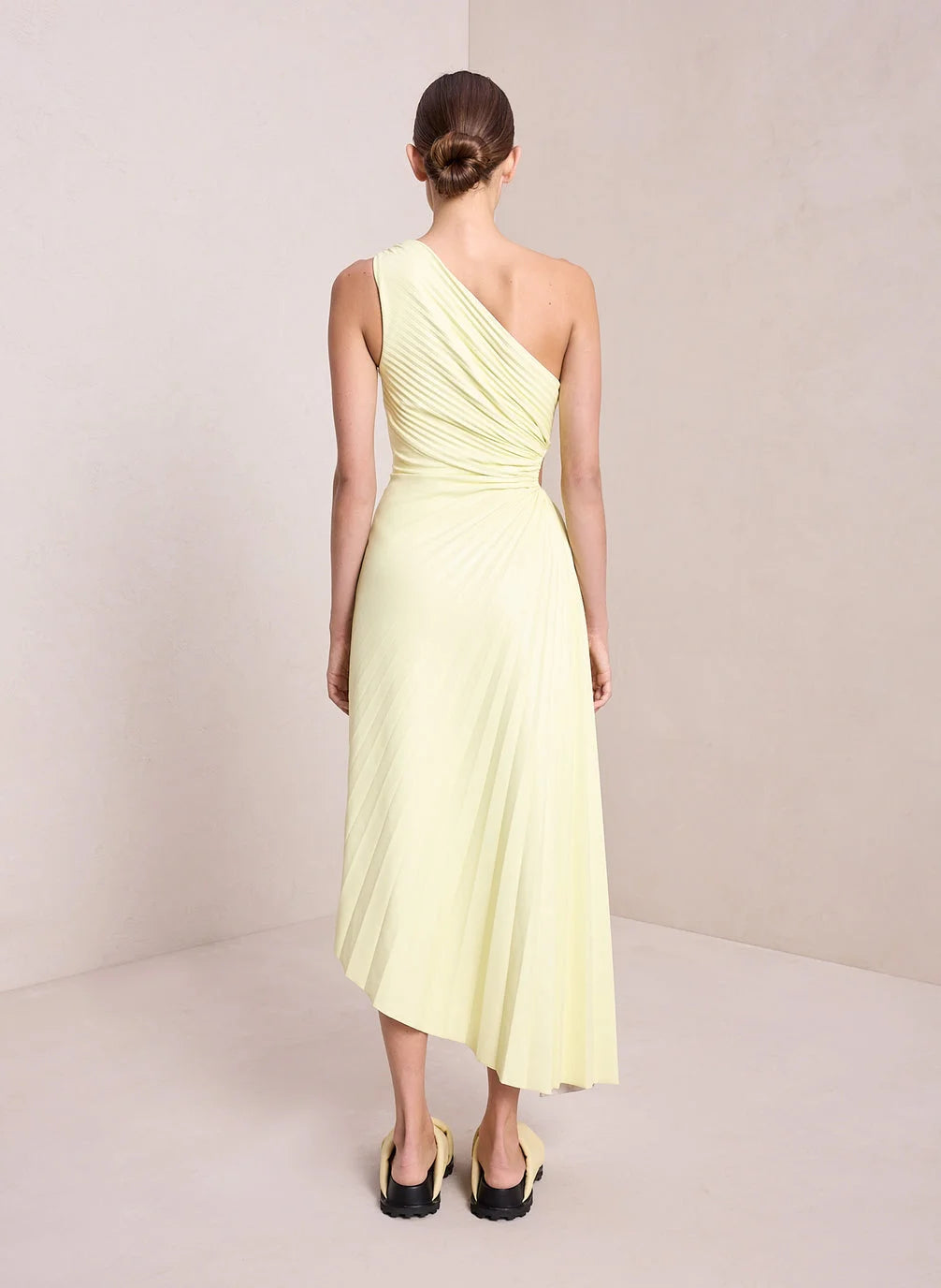 Women's One Shoulder Pleated Maxi Dress - Elegant Occasion Dress