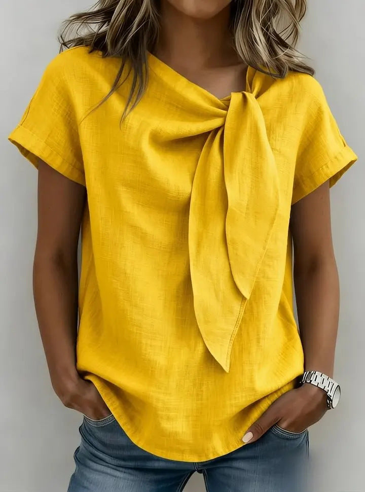 Women's Short Sleeve Cotton-Blend T-Shirt – Lightweight Everyday Casual Style