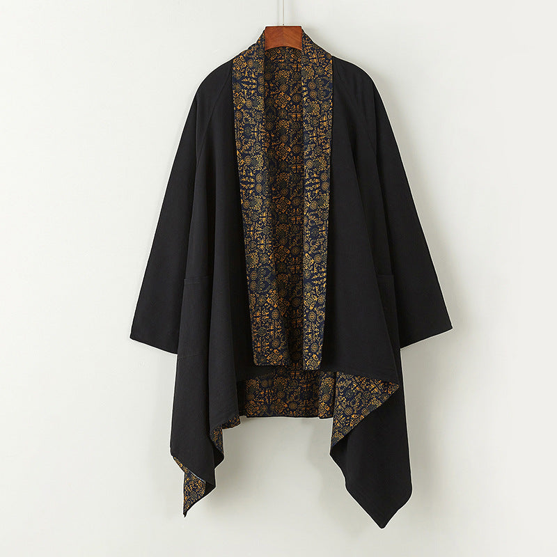 Women's Cotton Linen Kimono Jacket - Vintage Casual Open Front Layer