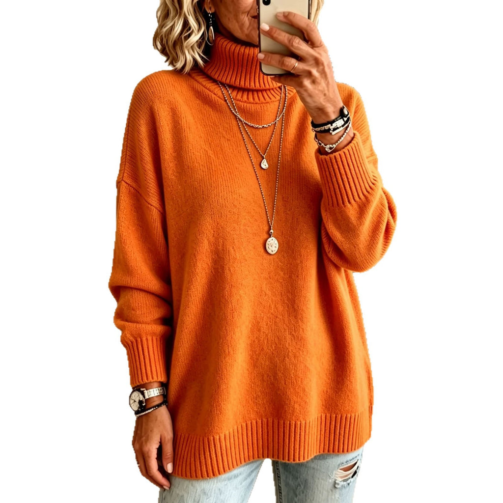 Loose-Fit Turtleneck Sweater - Soft and Trendy