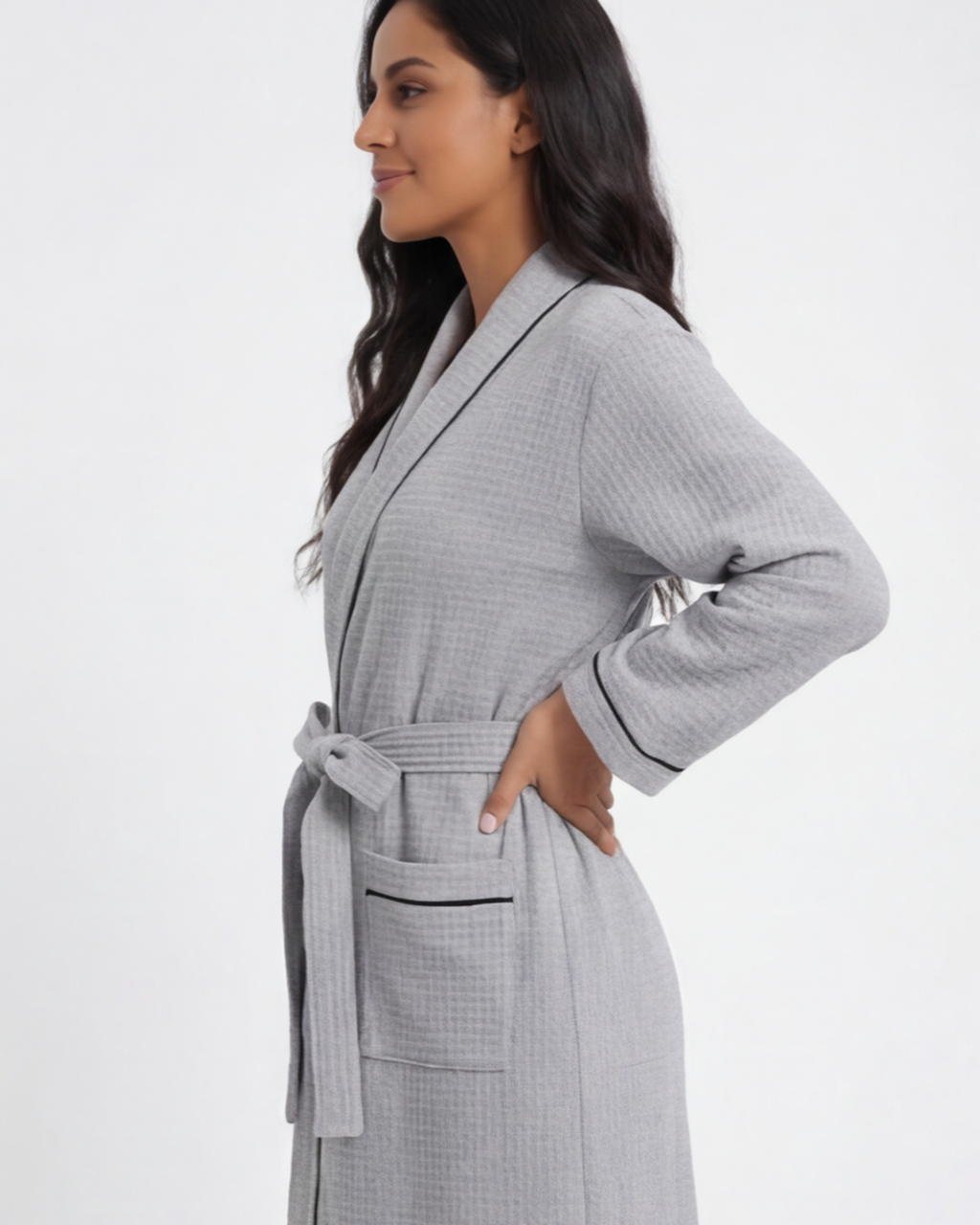 Women’s Thin Cotton Bathrobe – Long Absorbent Shower Robe Comfortable Fit